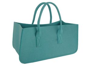 4054307159141 - - Filztasche Kaminholz Türkis Tragetasche Felt Bag türkis aus robustem Polyesterfilz mit Henkel