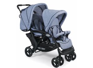 4054353274553 - Geschwisterwagen CHIC4BABY Duo hellblau blau (hellblau) Baby Kinderwagen Geschwisterwagen mit feststellbaren Doppelschwenk-Vorderrädern