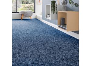 4054564962874 - ANDIAMO Teppichboden Coupon Schlinge Matz Teppiche meliert Breite 400 cm oder 500 cm strapazierfähig & pflegeleicht Gr B L 500 cm x 1500 cm 6 mm 1 St blau Teppichboden