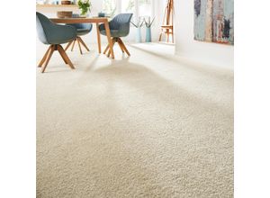 4054564972828 - ANDIAMO Teppichboden Coupon Softness Teppiche Uni Farben Breite 400 cm besonders weich Wohnzimmer Schlafzimmer Gr B L 400 cm x 350 cm 17 mm 1 St beige (creme) Teppichboden