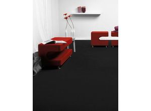 4054564975294 - ANDIAMO Teppichboden Coupon Velours Sina Teppiche Uni Farben Breite 400 cm strapazierfähig pflegeleicht Wohnzimmer Gr B L 400 cm x 1500 cm 9 mm 1 St schwarz Teppichboden