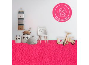 4054564975850 - ANDIAMO Teppichboden Coupon Velours Sina Teppiche Uni Farben Breite 400 cm strapazierfähig pflegeleicht Wohnzimmer Gr B L 400 cm x 1400 cm 9 mm 1 St pink Teppichboden