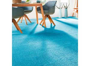 4054564977243 - ANDIAMO Teppichboden Coupon Frisee-Velours Sophie Teppiche Uni Farben Breite 400 cm oder 500 cm strapazierfähig & pflegeleicht Gr B L 500 cm x 1200 cm 12 mm 1 St blau (aquablau) Teppichboden