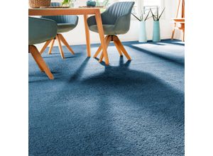 4054564977861 - ANDIAMO Teppichboden Coupon Frisee-Velours Sophie Teppiche Uni Farben Breite 400 cm oder 500 cm strapazierfähig & pflegeleicht Gr B L 500 cm x 800 cm 12 mm 1 St blau (dunkelblau) Teppichboden