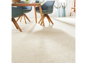 4054564980090 - ANDIAMO Teppichboden Coupon Frisee-Velours Sophie Teppiche Uni Farben Breite 400 cm oder 500 cm strapazierfähig & pflegeleicht Gr B L 500 cm x 450 cm 12 mm 1 St beige (hellbeige) Teppichboden