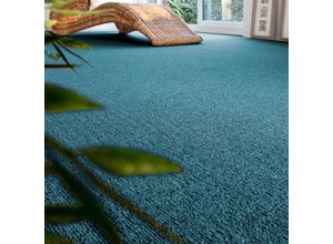 4054564984388 - ANDIAMO Teppichboden Coupon Feinschlinge Rambo Teppiche Uni Farben Breite 400 cm oder 500 cm strapazierfähig & pflegeleicht Gr B L 500 cm x 600 cm 45 mm 1 St grün Teppichboden