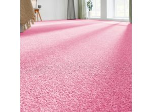 4054564987334 - ANDIAMO Teppichboden Coupon Kräuselvelours Ines Teppiche Uni Farben Breite 400 cm strapazierfähig & pflegeleicht Gr B L 400 cm x 700 cm 85 mm 1 St pink Teppichboden