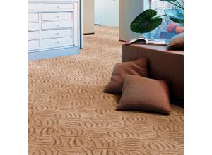 4054564989307 - ANDIAMO Teppichboden Coupon Amberg Teppiche Breite 300 400 oder 500 cm Hoch-Tief Effekt strapazierfähig Gr B L 500 cm x 300 cm 9 mm 1 St beige Teppichboden