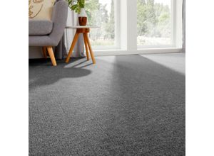 4054564994936 - ANDIAMO Teppichboden Coupon Feinschlinge Bob Teppiche meliert Breite 200 400 oder 500 cm strapazierfähig pflegeleicht Gr B L 500 cm x 500 cm 45 mm 1 St grau (anthrazit) Teppichboden