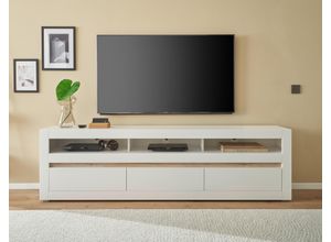 4054574206135 - Lowboard INOSIGN Chester moderner TV-Unterschrank Kommode mit Stauraum Weiß Matt Sideboards Gr B H T 217 cm x 63 cm x 42 cm 3 St weiß austauschbare Blende in Griffleiste zeitloses Design 217 cm breit