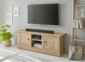 4054574219456 - Lowboard HOME AFFAIRE Lowboard Cornwall TV-Unterschrank TV-Kommode TV-Board TV-Möbel Sideboards Gr B H T 152 cm x 55 cm x 42 cm braun (eiche) Lowboards Eiche Dekor 152 cm breit verschnörkelte Metallgriffe Landhausstil