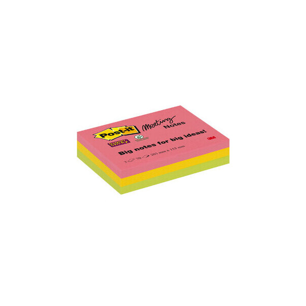 4054596856646 - 2 + 1 GRATIS Super Sticky Meeting Notes Haftnotizen extrastark farbsortiert 2x 3 Blöcke + GRATIS 1x 3 Blöcke