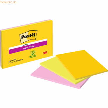 4054596856707 - Haftnotizen 6445-3SS-EU Super Sticky Meeting Notes 101x152mm gelb grün pink rechteckig 4054596856707 3 Stück 4054596856707 - Haftnotizen 6445-3SS-EU Super Sticky Meeting Notes 101x152mm gelb grün pink rechteckig 4054596856707 3 Stück