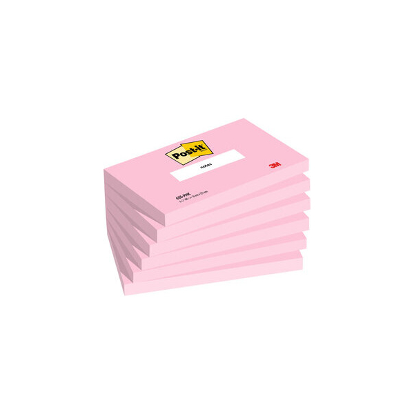 4054596926608 - Post-it Haftnotizen Haftnotizen 127 x 76 mm Blanko Rosa 655-PNK 100 6 Stück à 100 Blatt