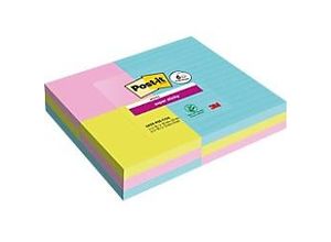 4054596929883 - Post-it Post-it Super Sticky Haftnotizen 152 x 101 mm Blau Grün Pink Rechteckig Liniert 9 Stück à 90 Blatt