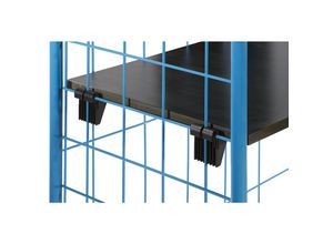 4054666000832 - eurokraft pro Etagenboden aus MDF schwarz mit 4 Auflagehaken 780 x 460 mm