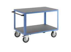 4054666009972 - eurokraft pro Montagewagen 2 Ladeflächen aus Siebdruckplatten Ladefläche 1250 x 800 mm Gestell lichtblau