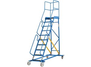 4054666010411 - eurokraft pro Mobile Podestleiter Riefengummi-Stufeneinlage 10 Stufen