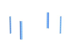 4054666024098 - eurokraft pro Ecksäulen CustomLine für Montagehilfswagen pulverbeschichtet Höhe 350 mm lichtblau