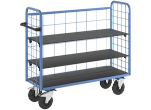 4054666026870 - eurokraft pro Etagenwagen mit Gitterwänden 3-seitig Länge 1380 mm inkl 2 Etagenböden 4054666026870 - eurokraft pro Etagenwagen mit Gitterwänden 3-seitig Länge 1380 mm inkl 2 Etagenböden