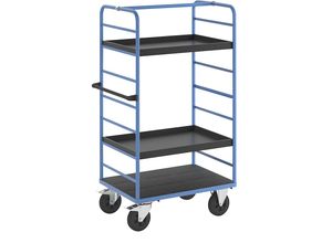 4054666027433 - Etagenwagen 2 Seitenwände Ladefläche 975 x 700 mm 3 Etagen mit Rand Vollgummi eurokraft pro