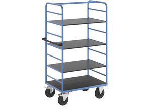 4054666027471 - Etagenwagen 2 Seitenwände Ladefläche 975 x 700 mm 4 Etagen Vollgummi eurokraft pro