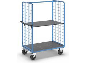 4054666027631 - eurokraft pro Etagenwagen mit Gitter-Seitenwänden Vollgummireifen Ladefläche 1175 x 800 mm 2 Etagen