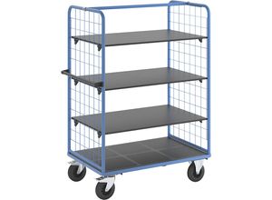 4054666027655 - eurokraft pro Etagenwagen mit Gitter-Seitenwänden Vollgummireifen Ladefläche 1175 x 800 mm 4 Etagen