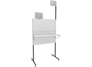 4054666028232 - eurokraft pro Organisations-Stellwand stationär 2 Lochbleche 2 Glattbleche 1 Ablageboden
