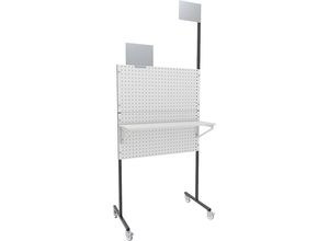 4054666028287 - eurokraft pro Organisations-Stellwand mobil 2 Lochbleche 2 Glattbleche 1 Ablageboden 4 Lenkrollen