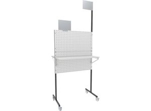 4054666028294 - eurokraft pro Organisations-Stellwand mobil 4 Lochbleche 2 Ablageböden 4 Lenkrollen