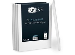 4054673305548 - Akademie Keilrahmen Leinwand 5er Set 80cm 60cm - Artina