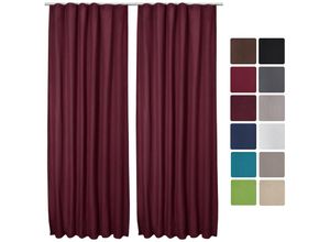 4054673397970 - 2er Set Kräuselband Vorhang Amelie Luna thermo 140x245cm Bordeaux