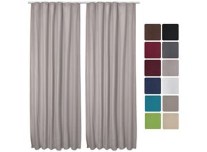 4054673398007 - - 2er Set Kräuselband Vorhang Amelie Luna thermo 140x245cm Grau