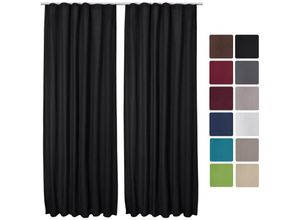 4054673398045 - - 2er Set Kräuselband Vorhang Amelie Luna thermo 140x245cm Schwarz