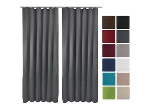 4054673398090 - - 2er Set Kräuselband Amelie Nora blackout 140x245cm Anthrazit