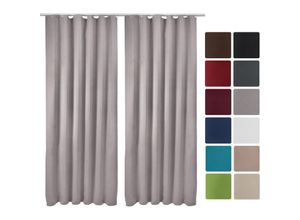 4054673398106 - - 2er Set Kräuselband Amelie Nora blackout 140x245cm Grau