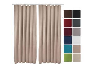 4054673398120 - 2er Set Kräuselband Amelie Nora blackout 140x245cm Sand