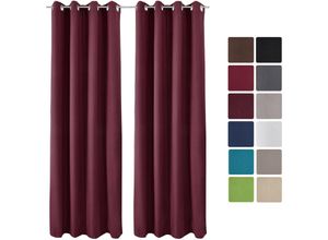 4054673398212 - - 2er Set Ösenschal Amelie Luna thermo 140x245 cm Bordeaux