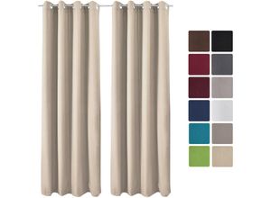 4054673398281 - - 2er Set Ösenschal Amelie Luna thermo 140x245 cm Creme