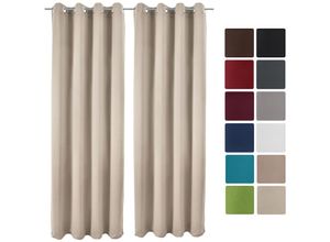 4054673398366 - - 2er Set Ösenschal Amelie Nora blackout 140x245 cm Creme