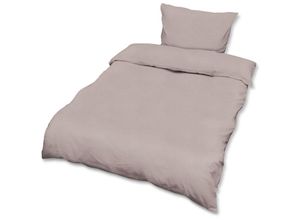 4054673410426 - Reforcé Bettwäsche Julie - 4teilig – Bettbezug Set – Kühlende Sommerbettwäsche aus Baumwolle Taupe 200cm 135cm