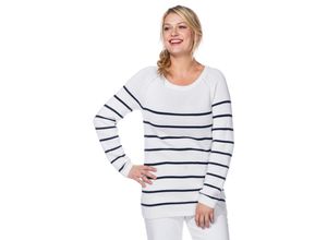 4054697043976 - Große Größen Pullover in Ringeloptik weiß-marine Gr44 46