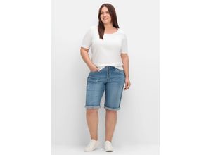 4054697084283 - Große Größen Jeansbermudas im Used-Look light blue Denim Gr50