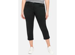 4054697144598 - Große Größen Schmale Stretch-Hose in 7 8-Länge schwarz Gr40