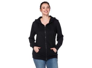 4054697416916 - Große Größen Sweatjacke mit Kapuze und Eingrifftaschen schwarz Gr44 46