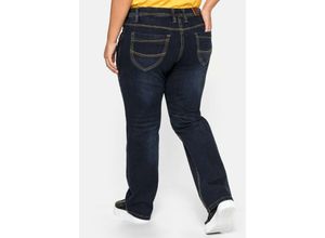 4054697429329 - Große Größen Gerade Stretch-Jeans mit Used-Effekten dark blue Denim Gr96