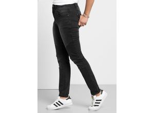 4054697437010 - Große Größen Skinny Power-Stretch-Jeans im Biker-Look black Denim Gr42