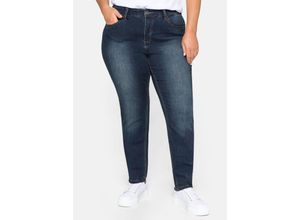 4054697437676 - Große Größen Skinny Power-Stretch-Jeans in 5-Pocket-Form dark blue Denim Gr40