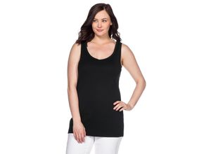4054697450316 - Große Größen Longtop in Rippqualität mit weitem Ausschnitt schwarz Gr54